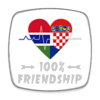 Gambia und Kroatien 100% Freundschaft - Viereckiger Kühlschrankmagnet - Weiß - Vorne
