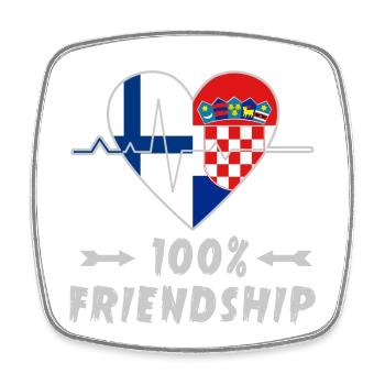 Finland and Croatia 100% friendship - Square fridge magnet - white - Front