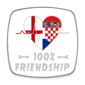 L'Angleterre et la Croatie : amitié à 100 % - Magnet carré - blanc - Devant