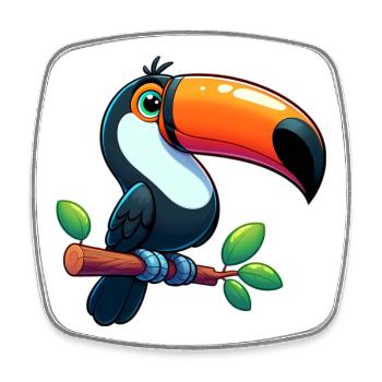 Toucan - Square fridge magnet - white - Front