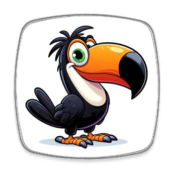 Toucan - Square fridge magnet - white - Front