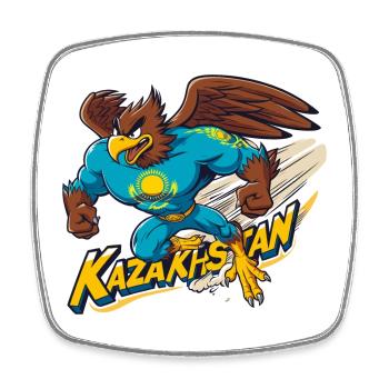 Kazakhstan super-héros héros pouvoir aigle cadeau - Magnet carré - blanc - Devant