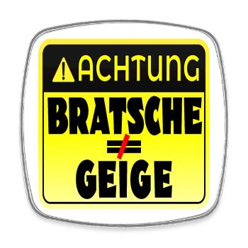 STREICHINSTRUMENTE GEIGE BRATSCHE - Viereckiger Kühlschrankmagnet - Weiß - Vorne