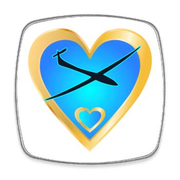 GLIDER PILOT HEART AIR SPORTS - Square fridge magnet - white - Front