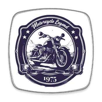 Legendary 1975 – Vintage Motorrad Design - Viereckiger Kühlschrankmagnet - Weiß - Vorne