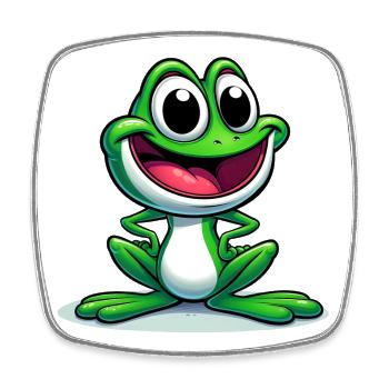 Grenouille - Magnet carré - blanc - Devant