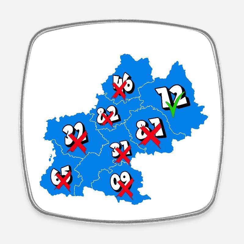 Région Midi-Pyrénées - Magnet carré - blanc