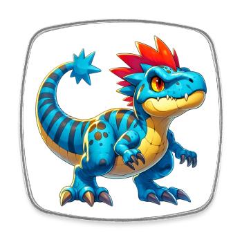 Dinosaurier - Viereckiger Kühlschrankmagnet - Weiß - Vorne
