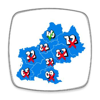 Midi-Pyrénées Region - Square fridge magnet - white - Front