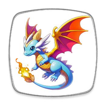 Dragon - Square fridge magnet - white - Front