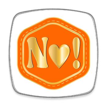 Answer No - Quote Boundaries - Square fridge magnet - white - Front