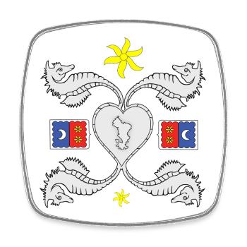Mayotte - Square fridge magnet - white - Front