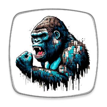 Gorilla - Viereckiger Kühlschrankmagnet - Weiß - Vorne