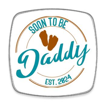 Soon to Be Daddy Geschenk für werdende Väter bunt - Viereckiger Kühlschrankmagnet - Weiß - Vorne
