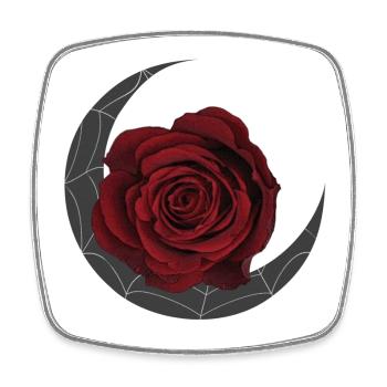 mondsichel, Rosenblüte, Schlafzimmer Deko - Viereckiger Kühlschrankmagnet - Weiß - Vorne