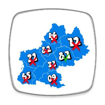 Midi-Pyrénées Region - Viereckiger Kühlschrankmagnet - Weiß - Vorne