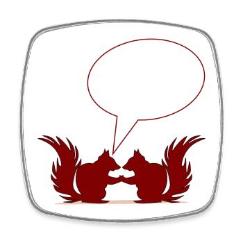 CREATE YOUR OWN RELATIONSHIP SAYINGS SQUIRREL - Square fridge magnet - white - Front
