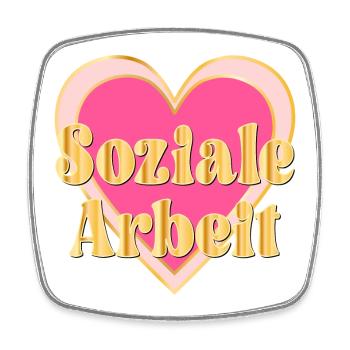 HERZ SOZIALE ARBEIT - Viereckiger Kühlschrankmagnet - Weiß - Vorne