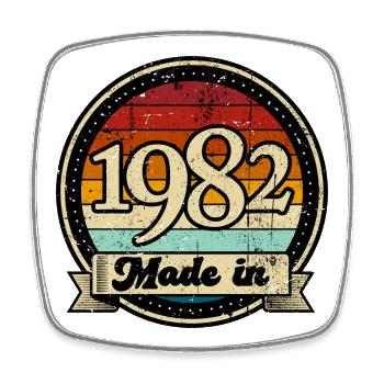 1982 Klassischer Jahrgang - Viereckiger Kühlschrankmagnet - Weiß - Vorne