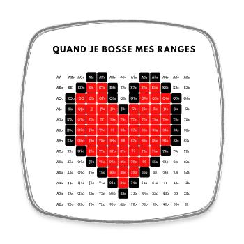 RIGGED POKER - PIXEL ART - RANGE - HEART - Magnet carré - blanc - Devant