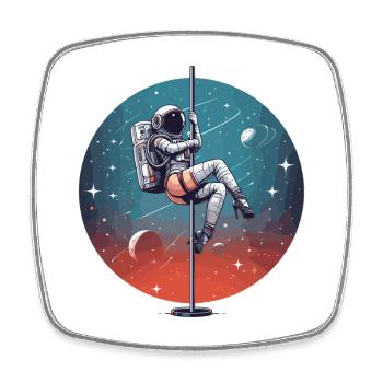 Pole Dance Astronaut Pole Dance Gift - Square fridge magnet - white - Front