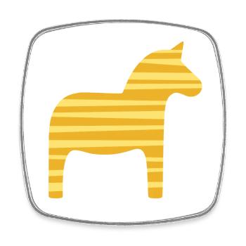 Dala Horse Stripes Sweden Scandinavian Xmas - Square fridge magnet - white - Front