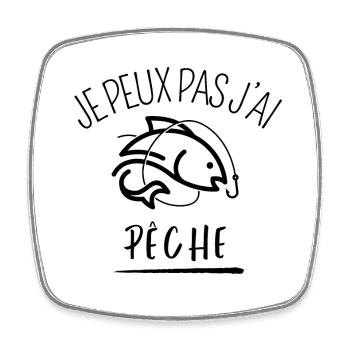 Je peux pas j'ai pêche - Magnet carré - blanc - Devant