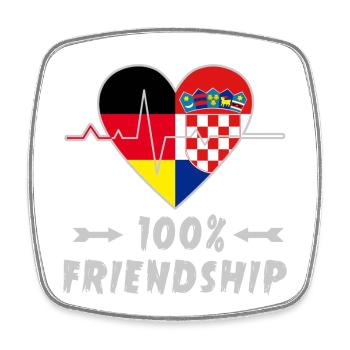 Deutschland und Kroatien 100% Freundschaft - Viereckiger Kühlschrankmagnet - Weiß - Vorne