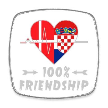 100 % amitié entre le Danemark et la Croatie - Magnet carré - blanc - Devant