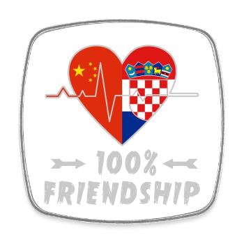 China and Croatia 100% friendship - Square fridge magnet - white - Front