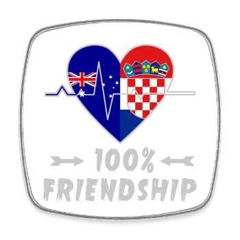 L'Australie et la Croatie : amitié à 100 % - Magnet carré - blanc - Devant