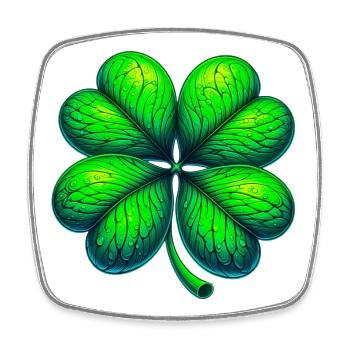Trèfle à quatre feuilles - Magnet carré - blanc - Devant