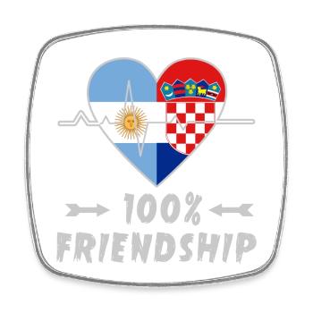 Argentinien und Kroatien 100% Freundschaft - Viereckiger Kühlschrankmagnet - Weiß - Vorne