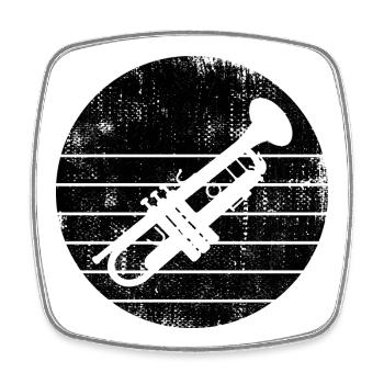 Trumpet - Square fridge magnet - white - Front