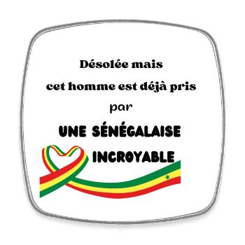 he is with a Senegalese woman - Square fridge magnet - white - Front