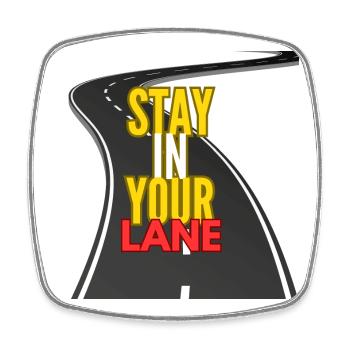 Stay In Your Lane Road Graphic - Square fridge magnet - white - Front