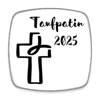Godmother 2025 Fish dives into cross - Square fridge magnet - white - Front