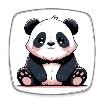 Panda - Viereckiger Kühlschrankmagnet - Weiß - Vorne