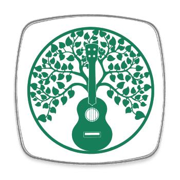 ukulele tree mandala grün - Viereckiger Kühlschrankmagnet - Weiß - Vorne