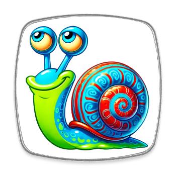 Schnecke - Viereckiger Kühlschrankmagnet - Weiß - Vorne
