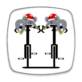 WEIHNACHTSGESCHENKE FAHRRADFAHREN RADSPORT - Viereckiger Kühlschrankmagnet - Weiß - Vorne