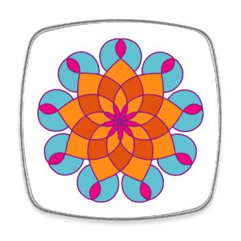Mandala Yoga farbenfroh Yogi Meditation Sonne om - Viereckiger Kühlschrankmagnet - Weiß - Vorne