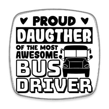 Fille d’un chauffeur de bus - Magnet carré - blanc - Devant