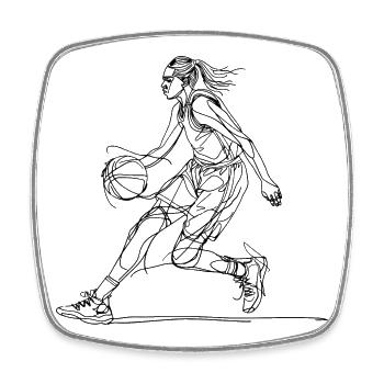 Basketball player - Square fridge magnet - white - Front