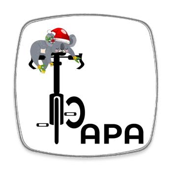 WEIHNACHTEN PAPA RADFAHRER FAHRRAD - Viereckiger Kühlschrankmagnet - Weiß - Vorne