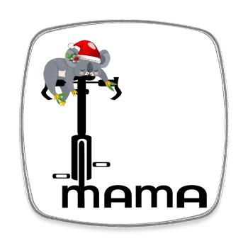WEIHNACHTEN MAMA FAHRRADFAHRERIN - Viereckiger Kühlschrankmagnet - Weiß - Vorne