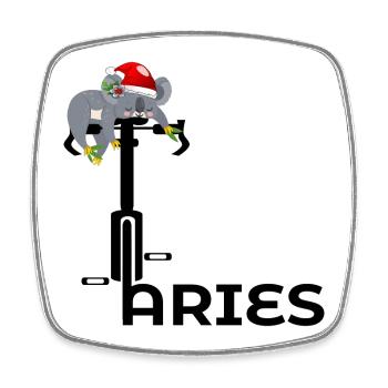 WEIHNACHTEN RADFAHREN WIDDER - Viereckiger Kühlschrankmagnet - Weiß - Vorne