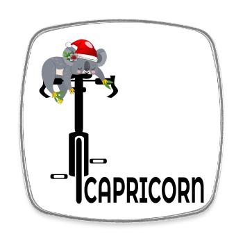 CHRISTMAS CYCLING DECEMBER BIRTHDAY CAPRICORN - Square fridge magnet - white - Front