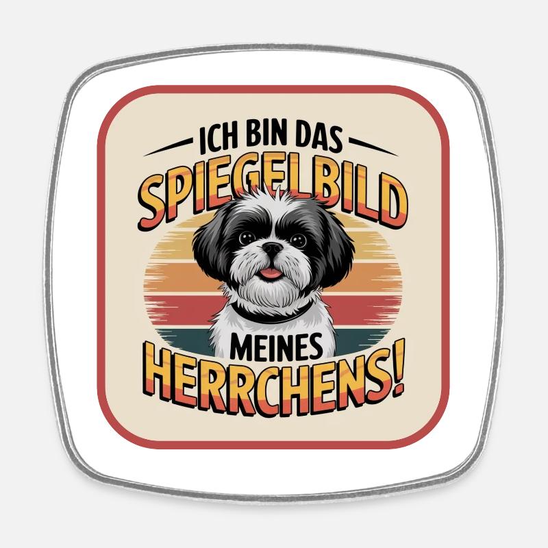 Shih Tzu : le reflet de mon maître chien - Magnet carré - blanc