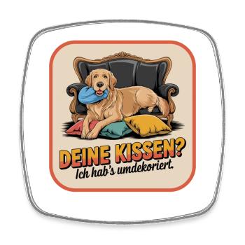 Golden Retriever Your Pillow Redecorated Dog - Square fridge magnet - white - Front